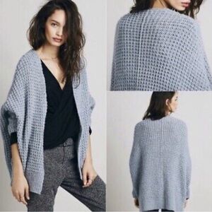 Free People Waffling Around Oversized Waffle Knit Cardigan